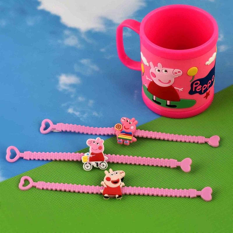 Kids rakhi set of 3 with Peppa Pig Mug gift combo set