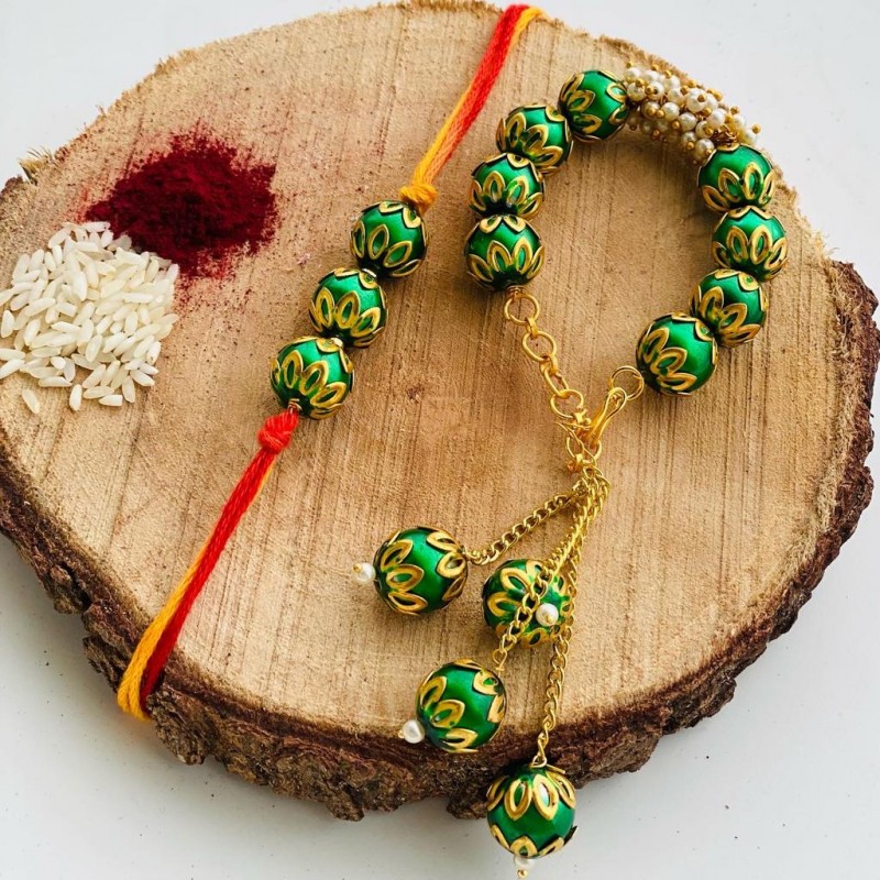 Green Beads Bhai Bhabhi Set