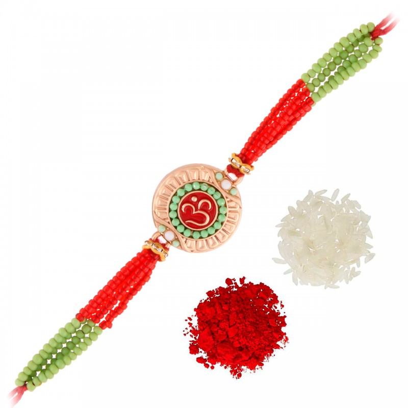 Om Rakhi for brother with Roli Chawal